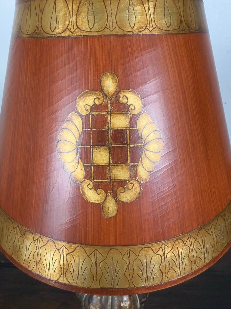 Italian Giltwood Urn Lamp w/ Parchment Shade