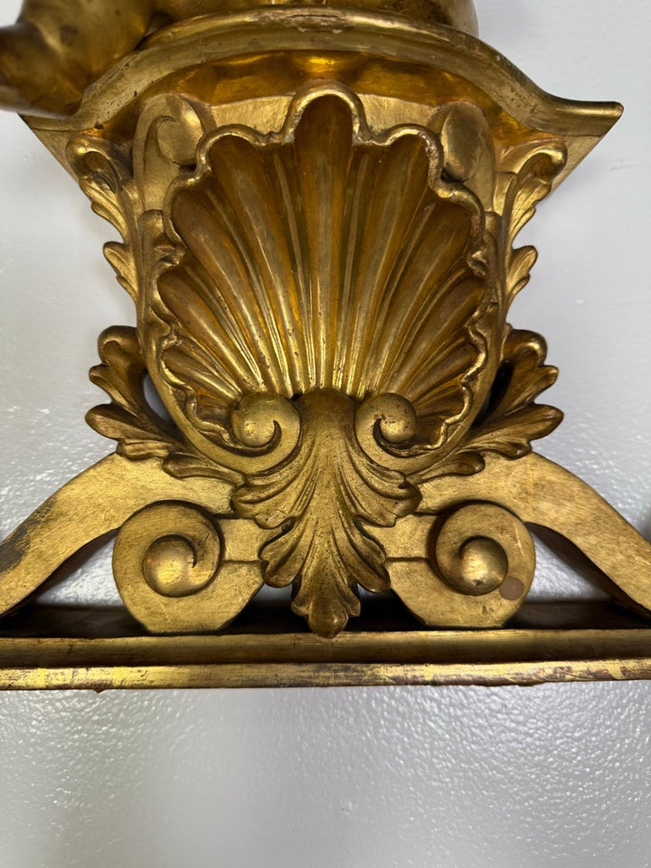 19th C. Giltwood Cherub Fragment