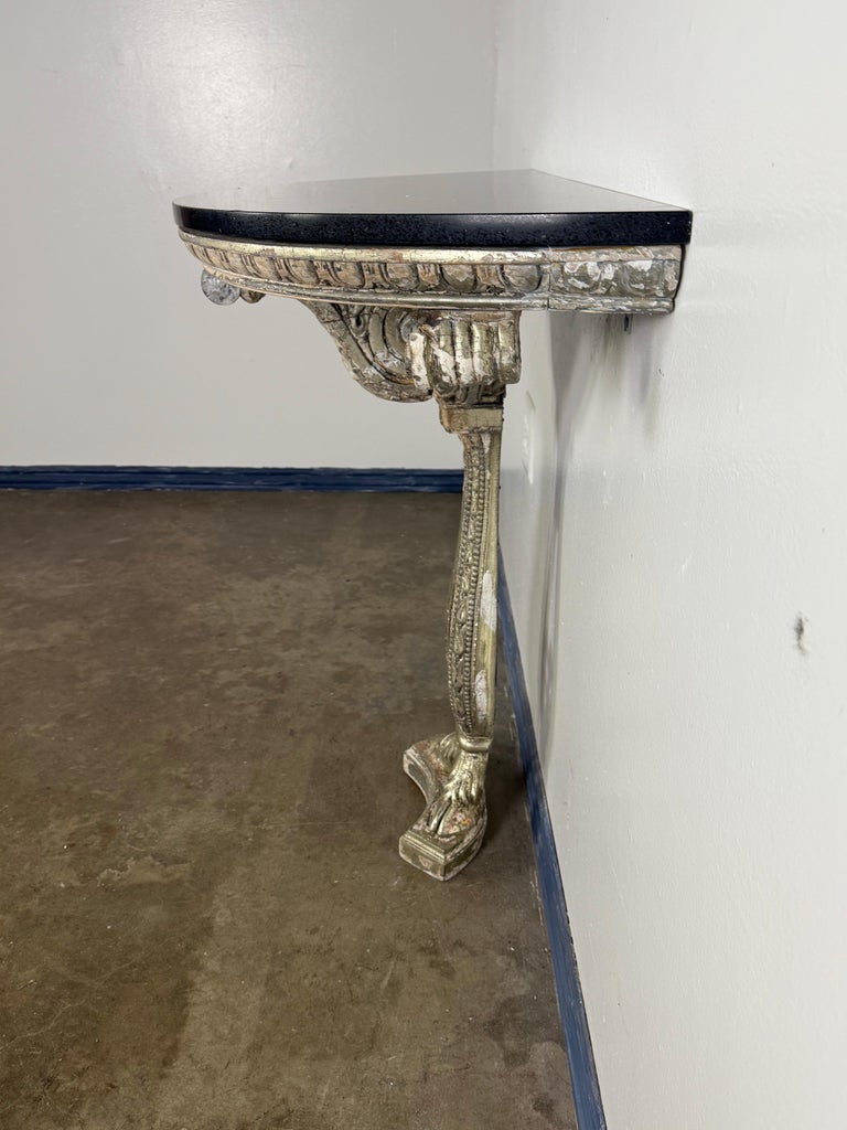 Italian Silvered Console w/ Granite Top