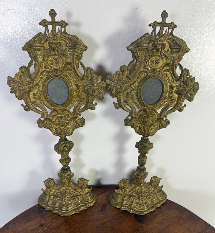Pair of 19th C. Italian Reliquaries