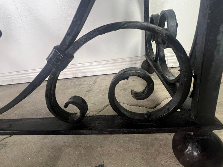 Spanish Wrought Iron Console w/ Sectioned Slated Top C. 1920