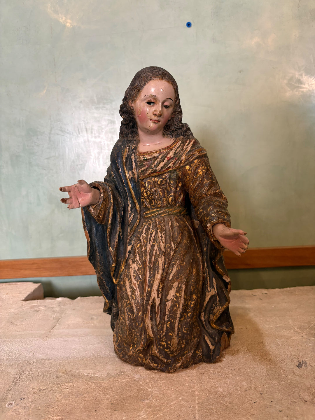 18th Century Spanish Colonial Santos - Kneeling Mary Magdalene