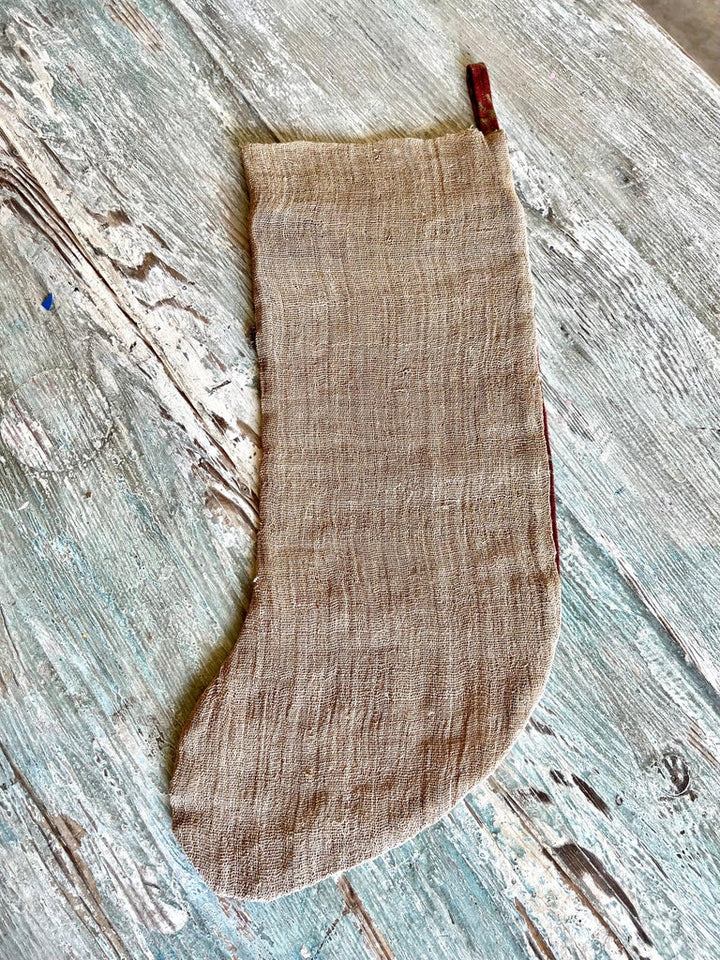 Custom Christmas Stocking w/ Antique Metallic Trims