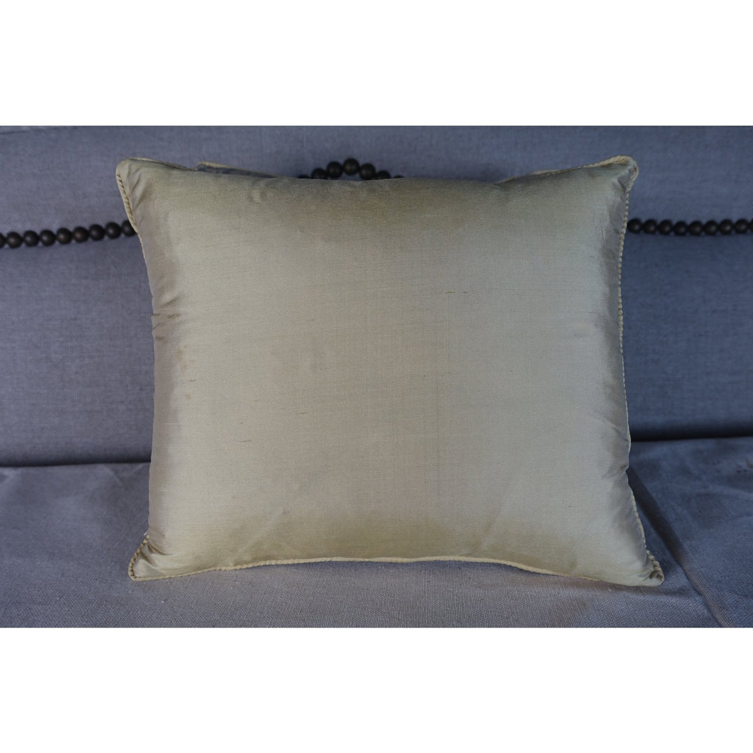 Citrine & Silvery Gold Fortuny Pillows, Pair