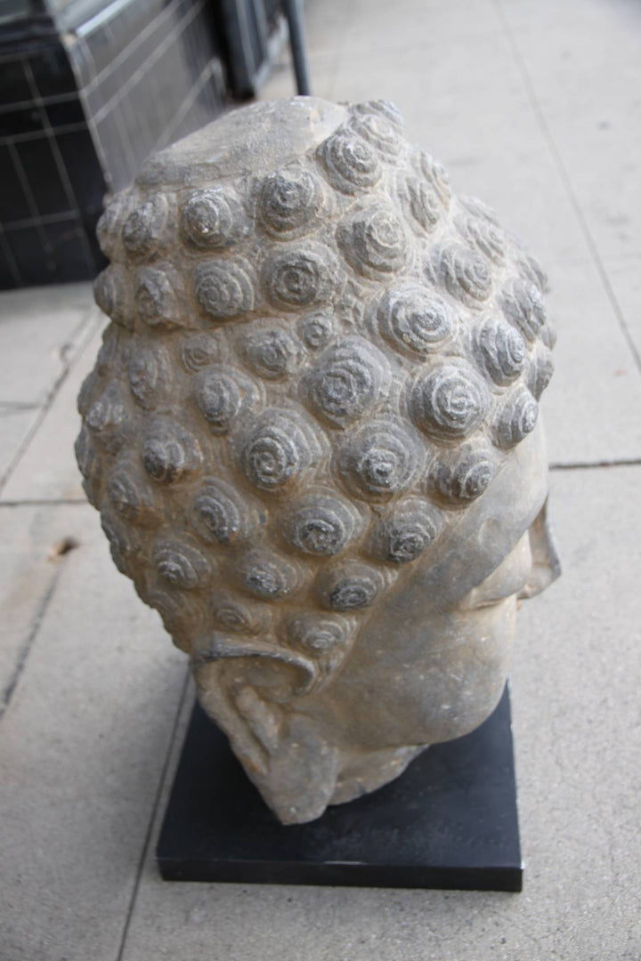 Antique Sandstone Buddha on Steel Base