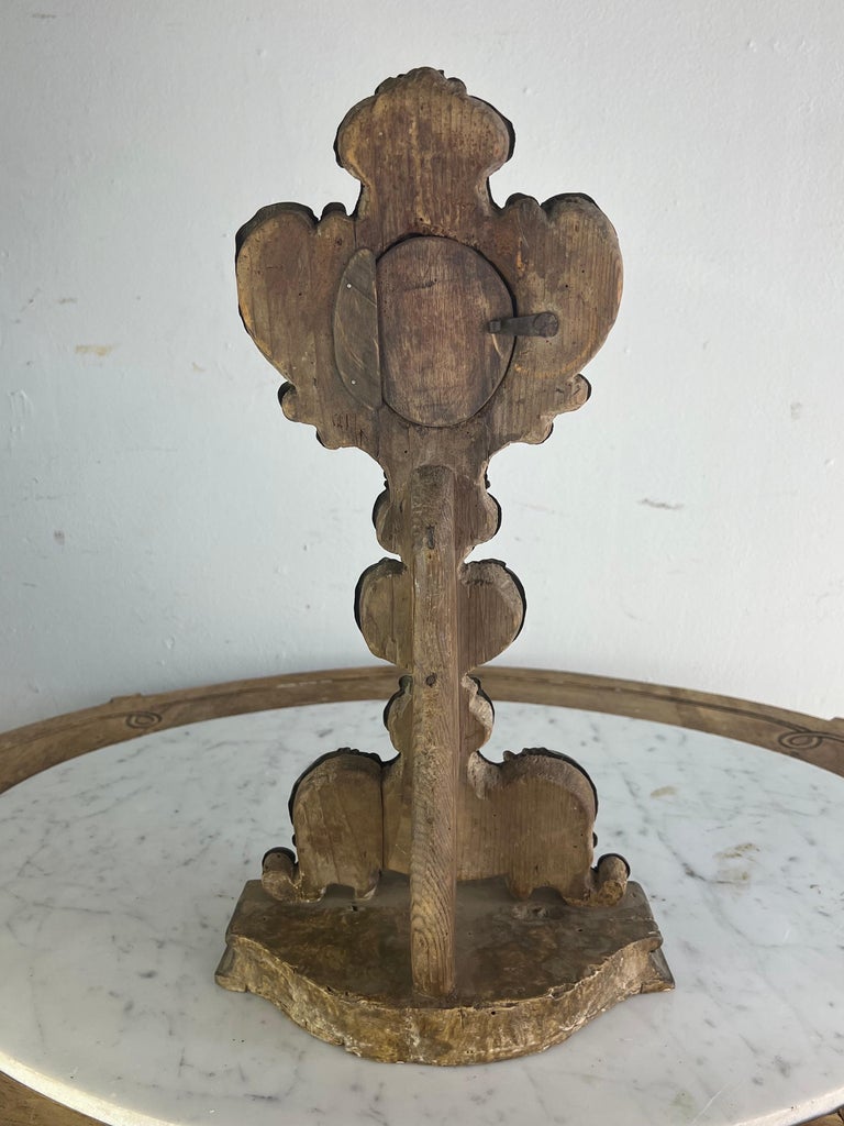 19th C. Italian Wood & Metal Embossed Relicquary