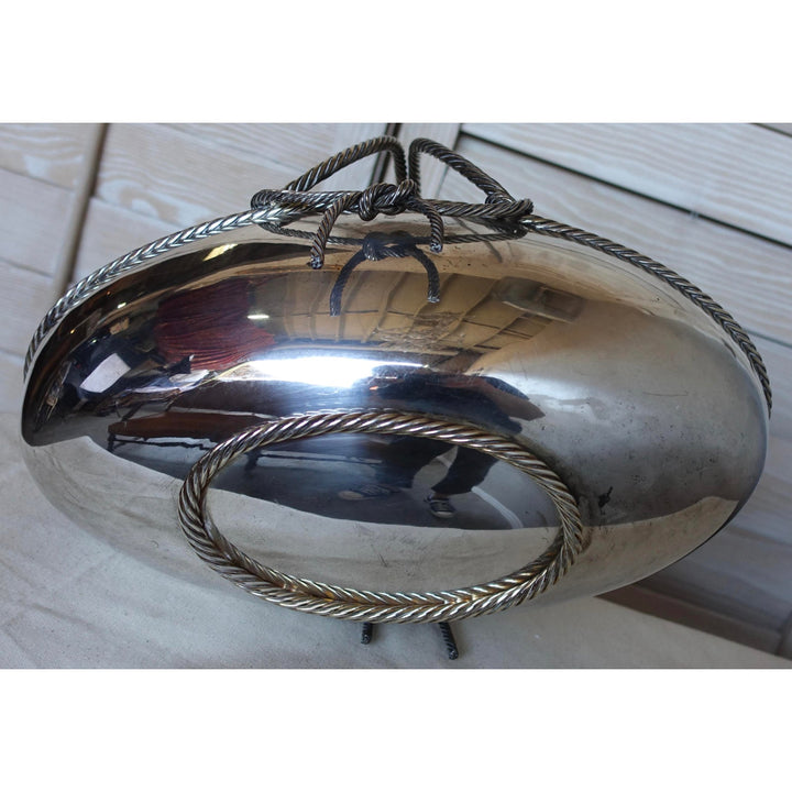 Italian Silverplate Basket With Double Rope Handle