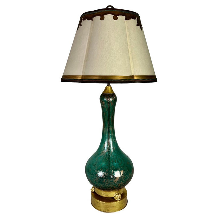 20th Century Murano Lamp with Parchment Shade