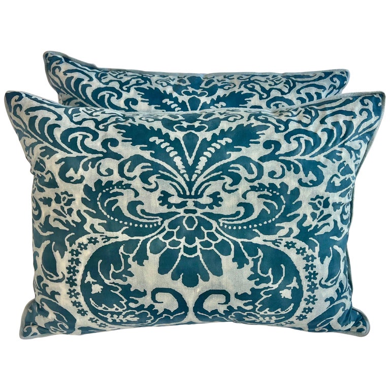 Pair of Blue Fortuny Pillows