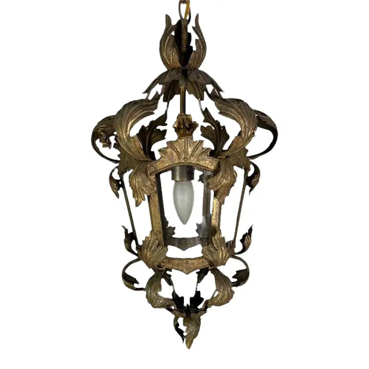 19th C. Italian Gilt Metal Tole Lantern