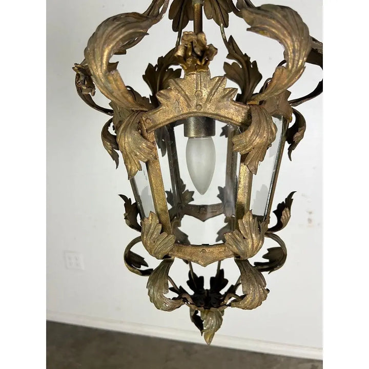 19th C. Italian Gilt Metal Tole Lantern