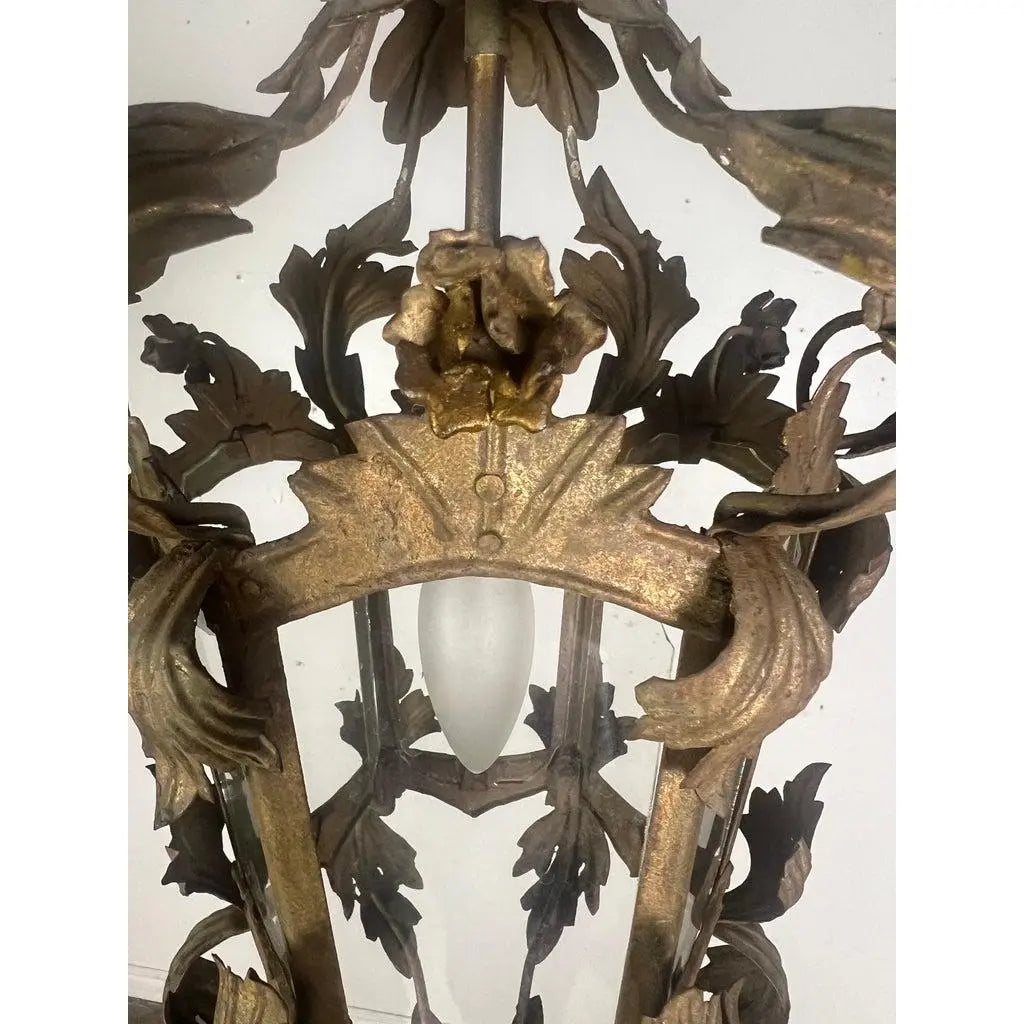 19th C. Italian Gilt Metal Tole Lantern