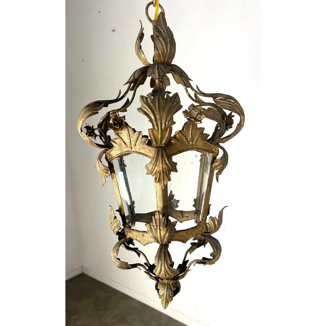 19th C. Italian Gilt Metal Tole Lantern