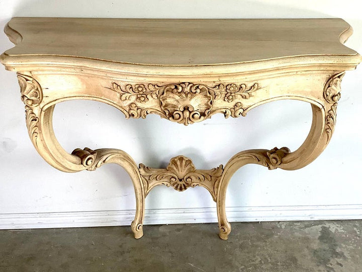 French Carved Wood Louis XV Style Console