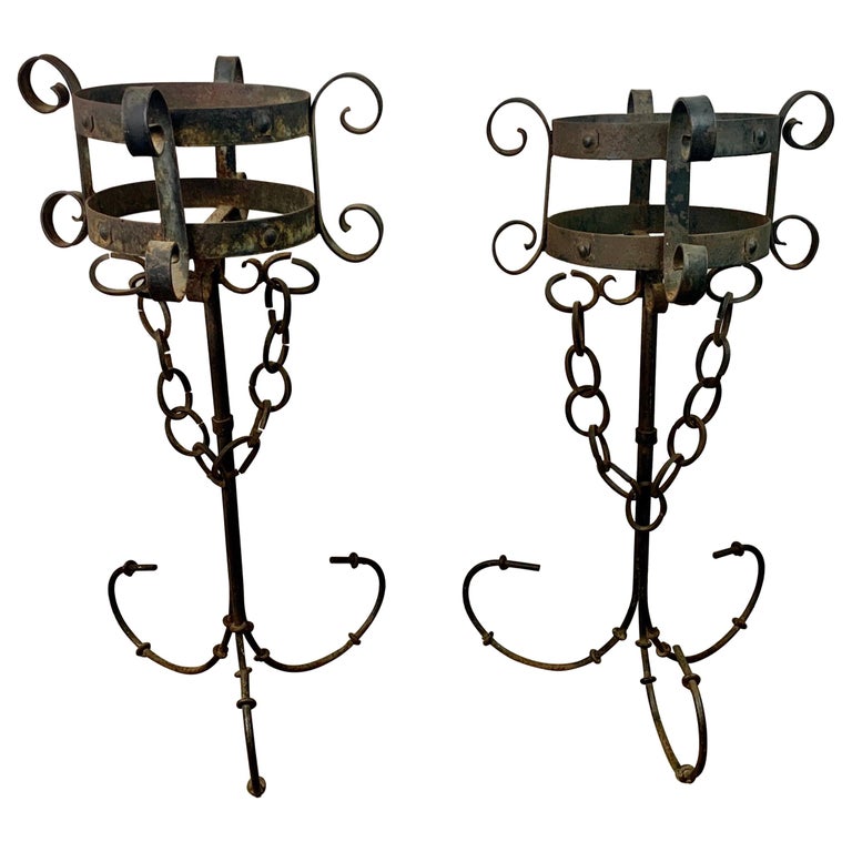 Pair of Spanish Iron Planters