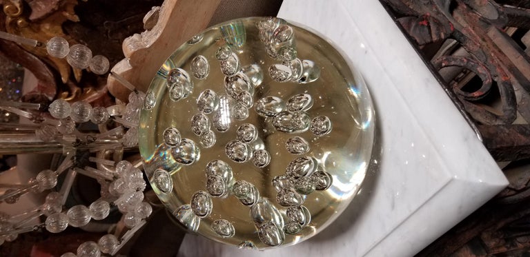 Italian Mid-Century Crystal Sphere with Bubbles