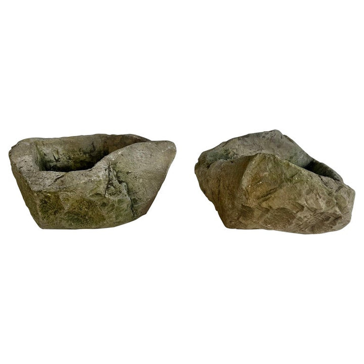 Pair of Organic Rock Planters C. 1960's