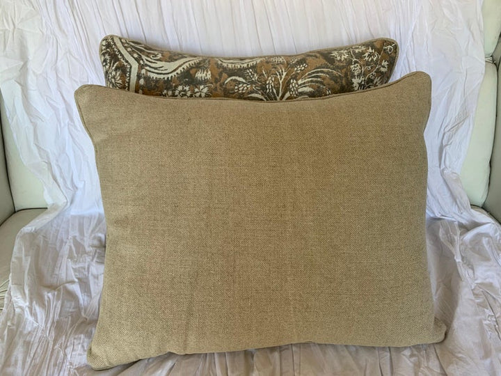 Pair of Unique Fortuny Pillows w/ Sphinxes