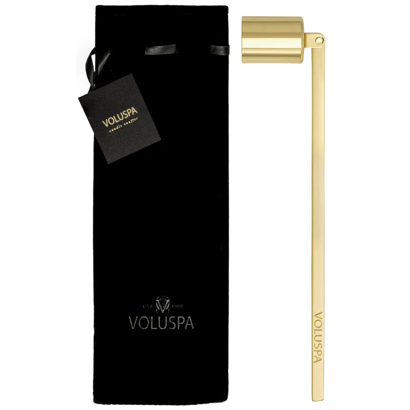 Voluspa Gold Candle Wick Snuffer in Velour Bag