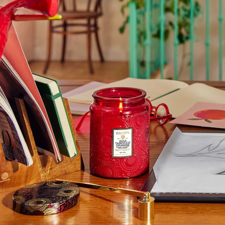 Voluspa Gold Candle Wick Snuffer in Velour Bag