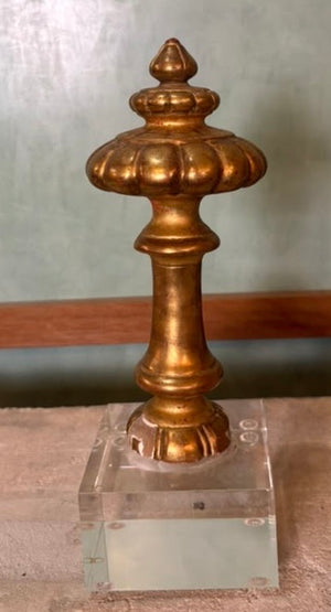 18th Century Italian Baroque Giltwood Altar Finial on Lucite Base