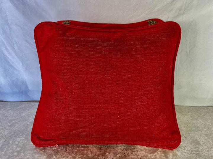 Pair of Appliquéd Red Velvet Pillows by MLA