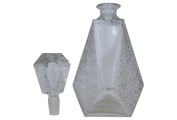 Etched Glass Decanter w/ Stopper