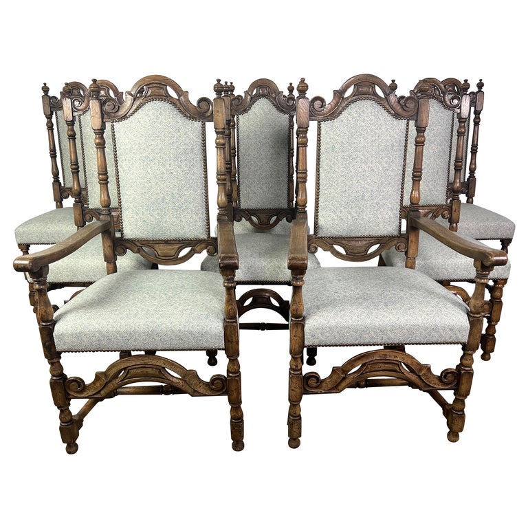 Set of Eight English Dining Chairs-19th Century