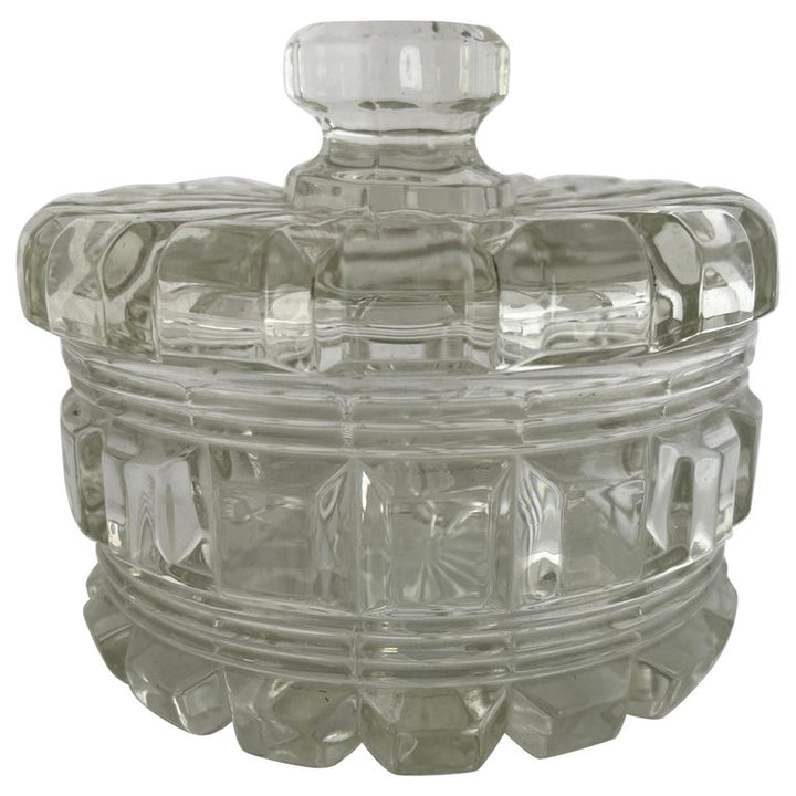 Pour le Bain-Heavy Cut Crystal Lidded Vanity Box