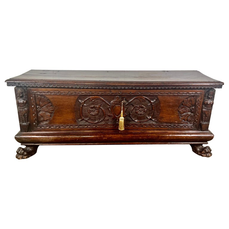 Early 19th C. Italian Carved Walnut Chest