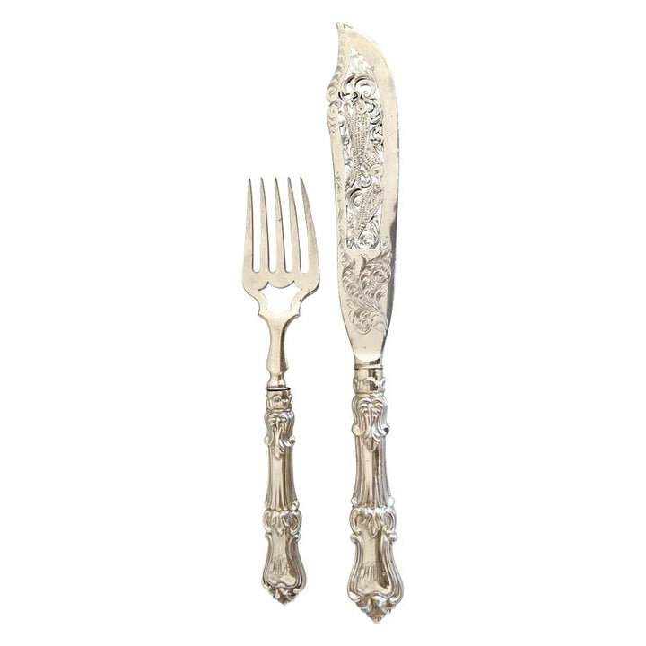 Victorian Silver Fish Serving Set-Early 20th Century