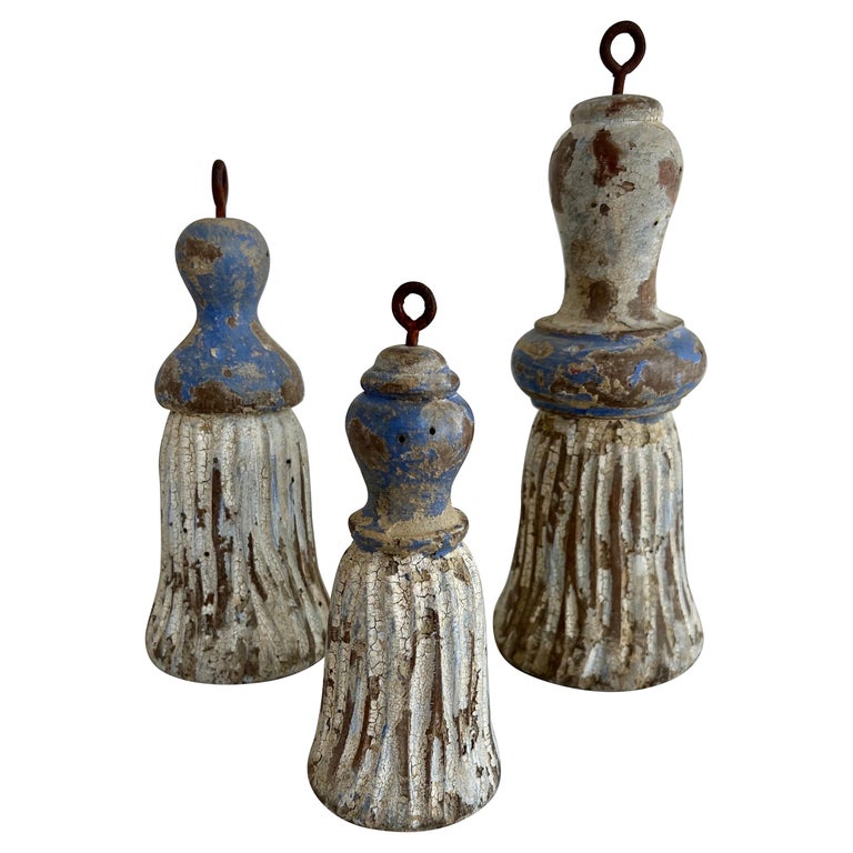 A Set of Three Italian Painted Tassels