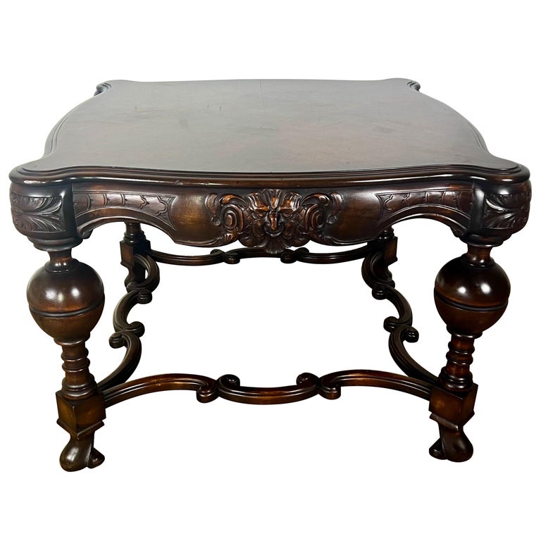 19th-century English Burl Walnut Coffee Table