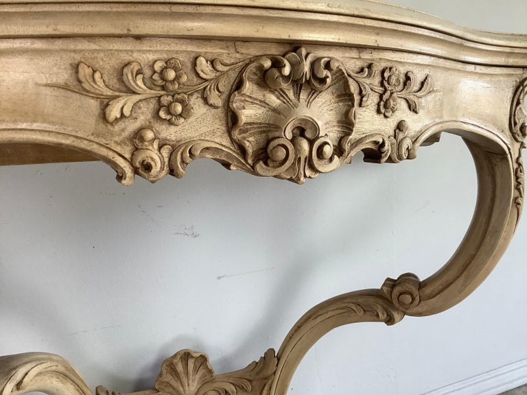 French Carved Wood Louis XV Style Console