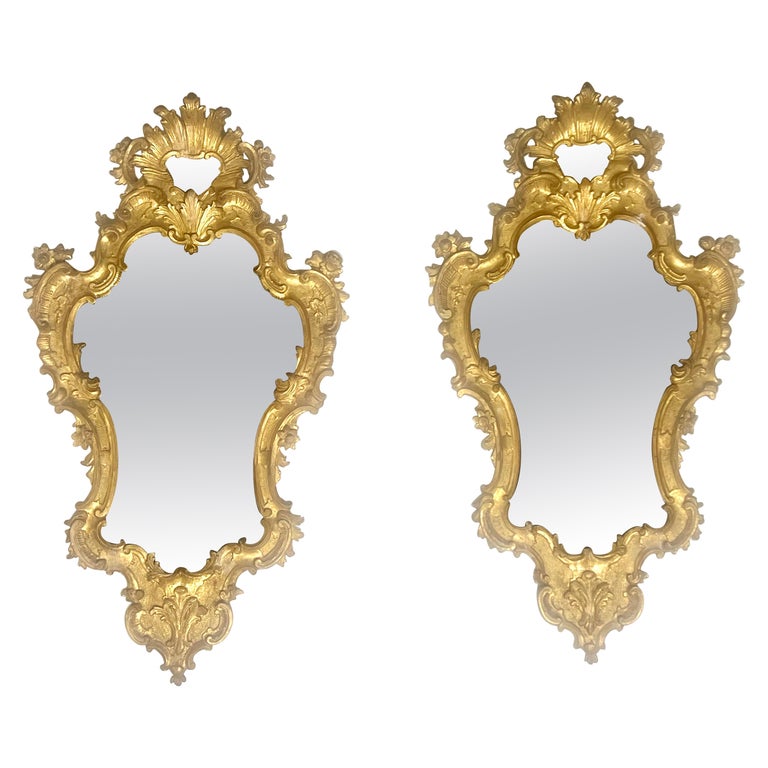 19th century Italian Carved Giltwood Mirrors