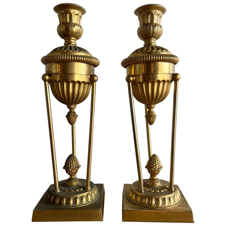 Early 20th Century Bronze Candle Holders