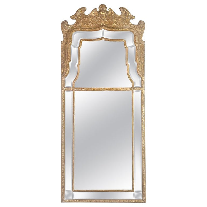 French Louis XVI Style Giltwood Mirror, circa 1930s