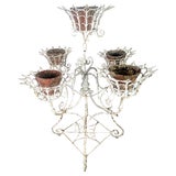Vintage Painted Wrought Iron Plant Stand