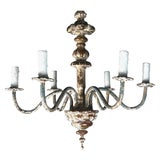 Italian Six Light Painted Chandelier