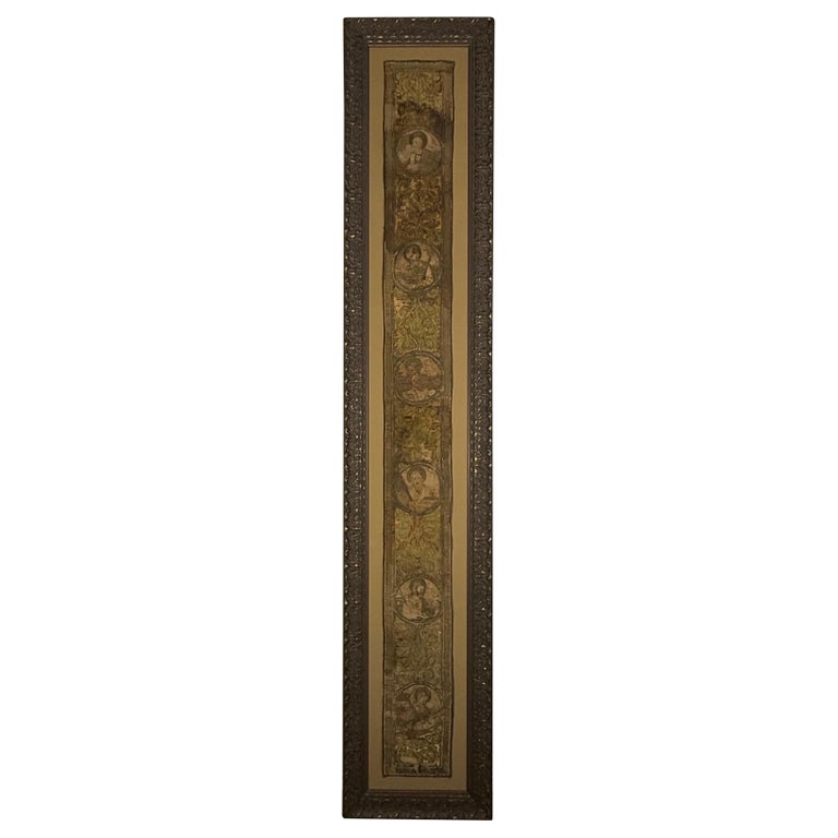 18th Century Italian Framed Embroidered Panel