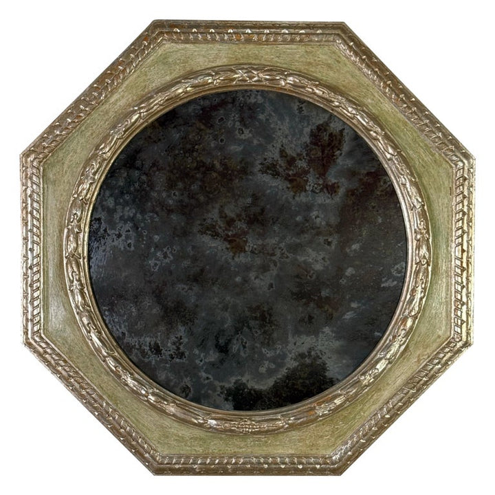 Monumental Neoclassical Style Painted Octagonal Mirror