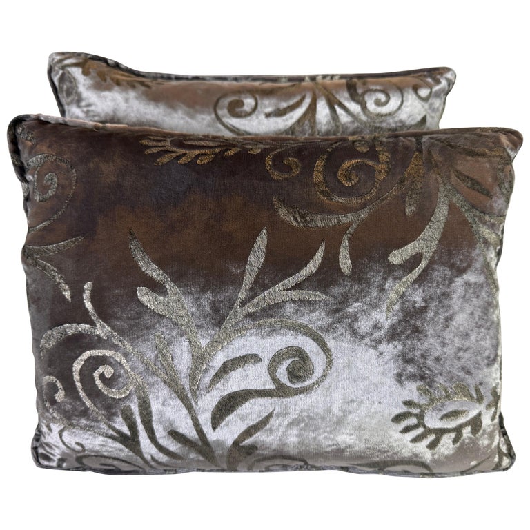 Pair of Custom Nomi Stenciled Pillows