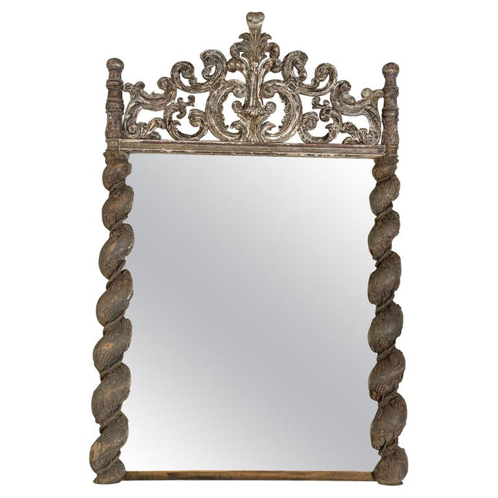 Italian Carved Silvered Mirror