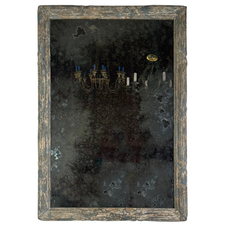 Mirror with Weathered Painted Frame, Early 20th Century