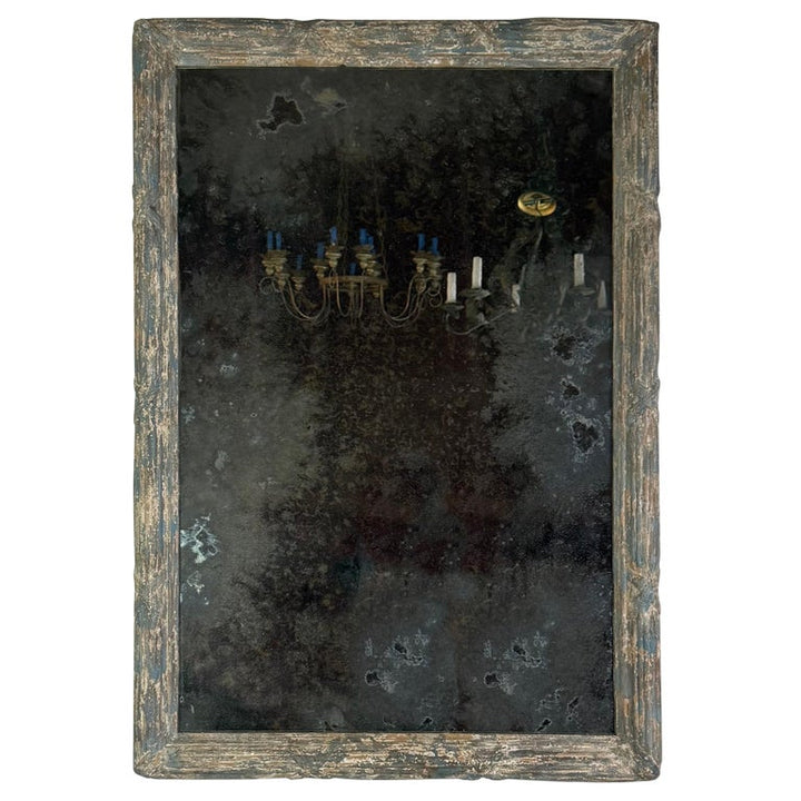 Mirror with Weathered Painted Frame, Early 20th Century
