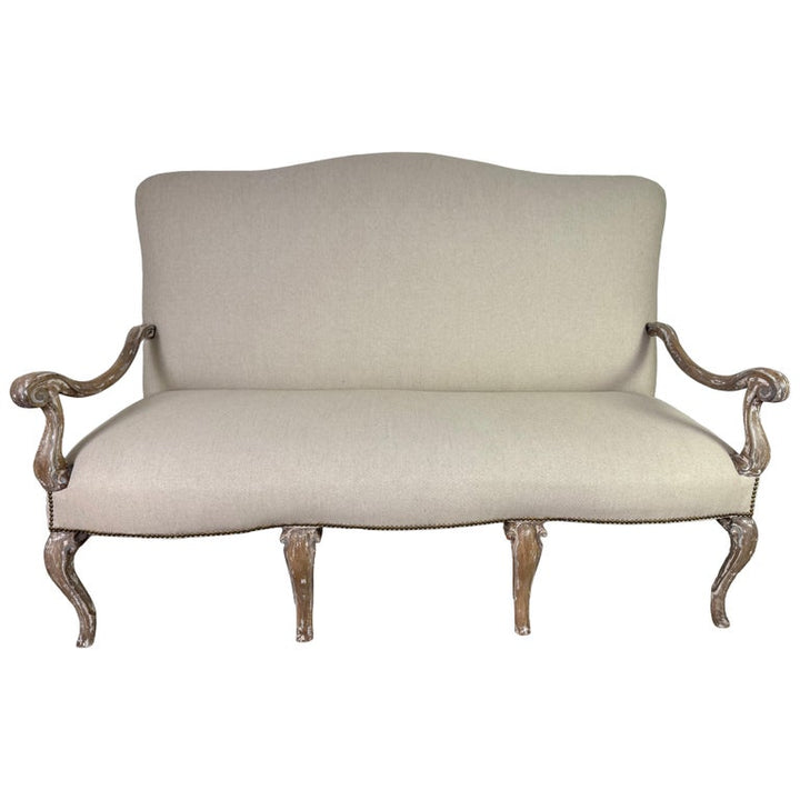 19th Louis XV Style Linen Settee