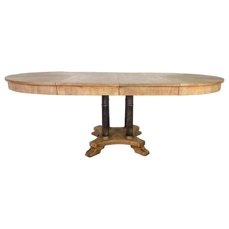 Vintage Expandable Round-to-Oval Dining Table with Pedestal Base