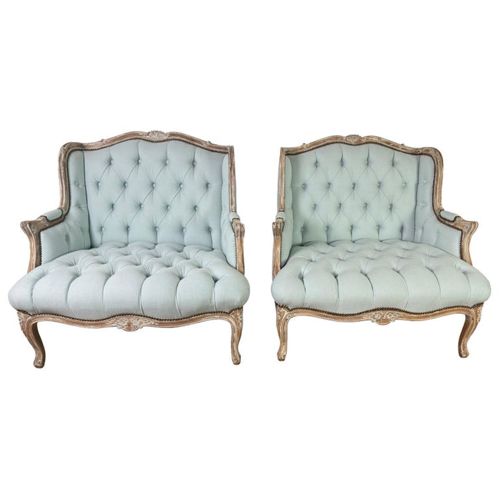 Pair of Louis XV Style French Bergères