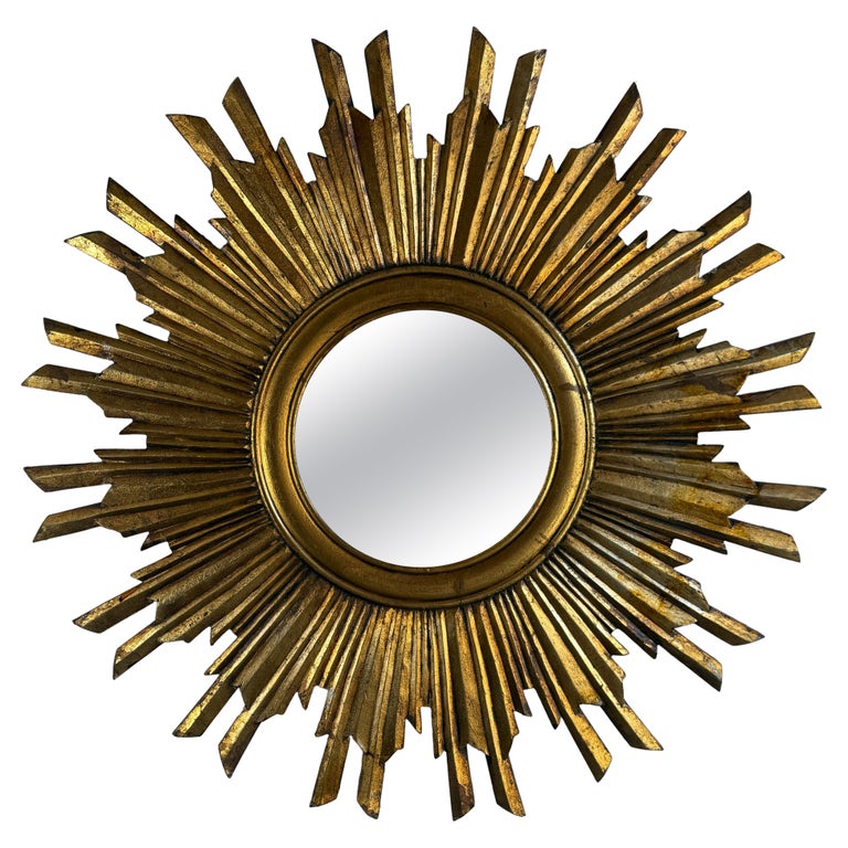 Giltwood Sunburst Mirror, Mid-20th Century
