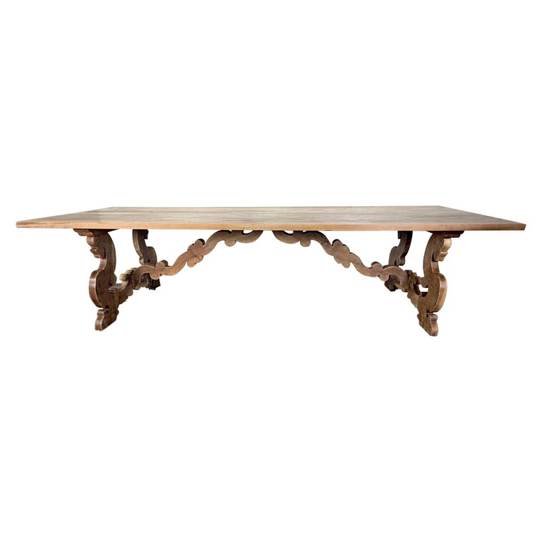 Spanish Revival Style Ten-Foot Dining Table in Solid Walnut